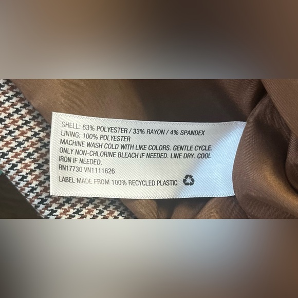 A New Day Womens Extra Small Business Long Sleeve Plaid 2-Button Blazer Jacket - Picture 7 of 8